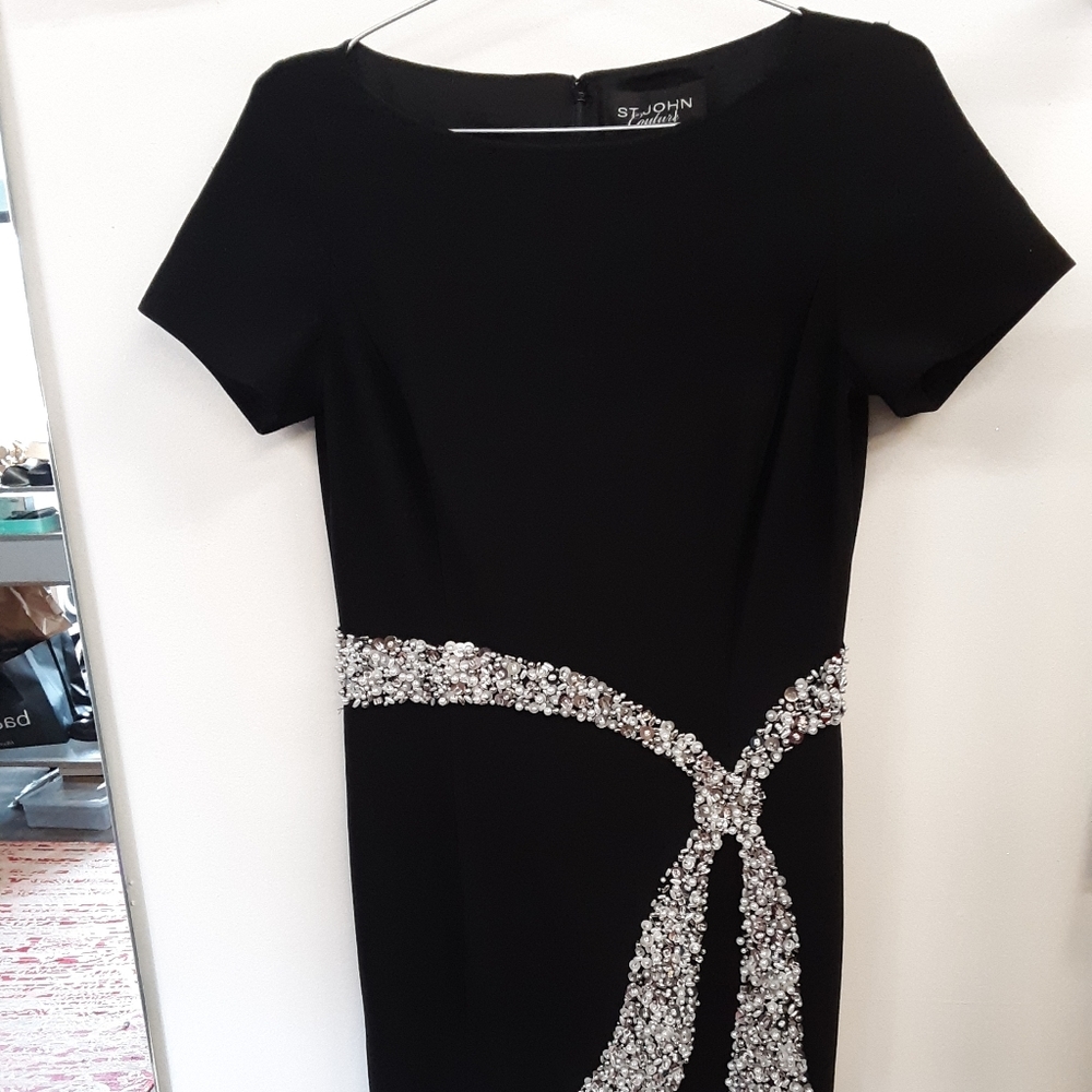 St John Couture Embellished Dress